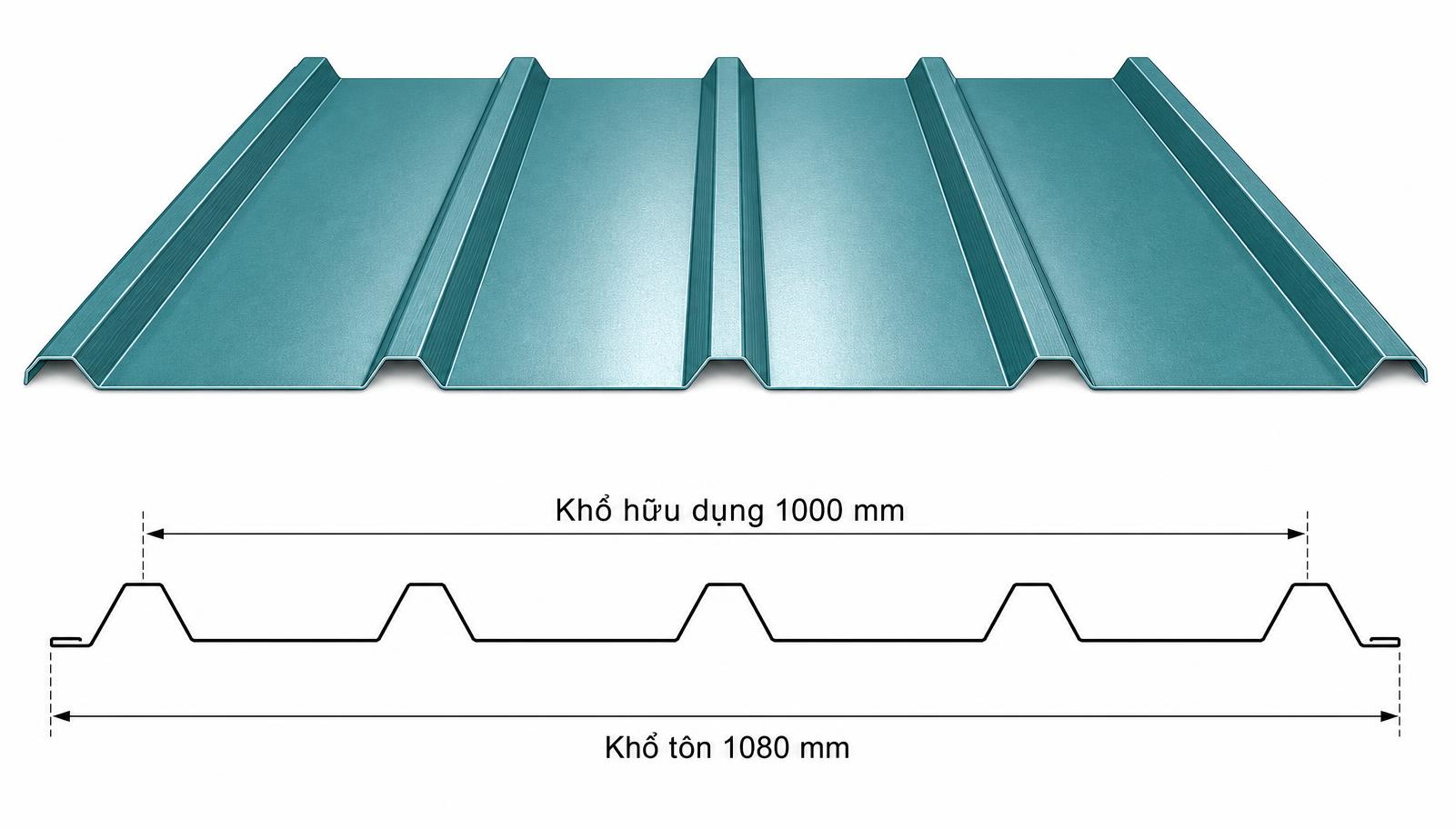 Mẫu sóng tôn lợp bao che DongA Steel